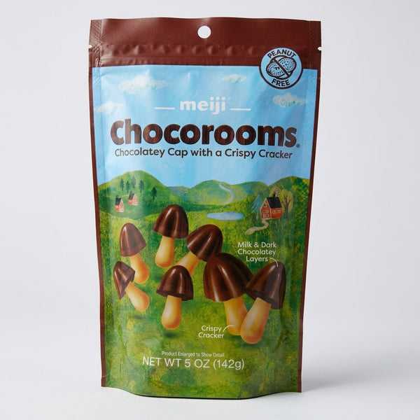 Meiji Chocorooms 5 oz - Japanese Mushroom Chocolate Snack, Peanut Free