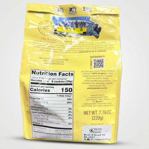 Loacker Quadratini Tiramisu 7.76 oz - Italian Wafer Cookies