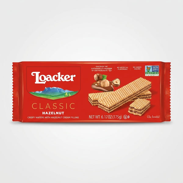 Loacker Classic Hazelnut Wafers 6.17 oz - Crispy Italian Cookies