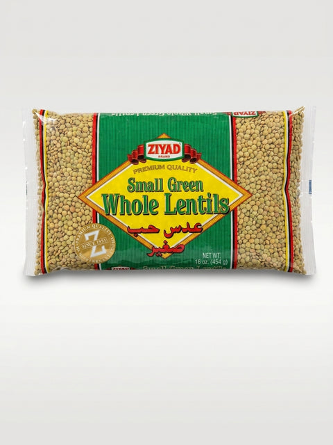 Ziyad Small Green Whole Lentils 16 oz - Premium Quality