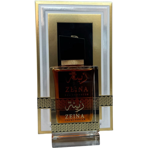 Bottle of PERFUME ZEINA, showcasing the essence of luxury perfume for everyday use by Lattafa.