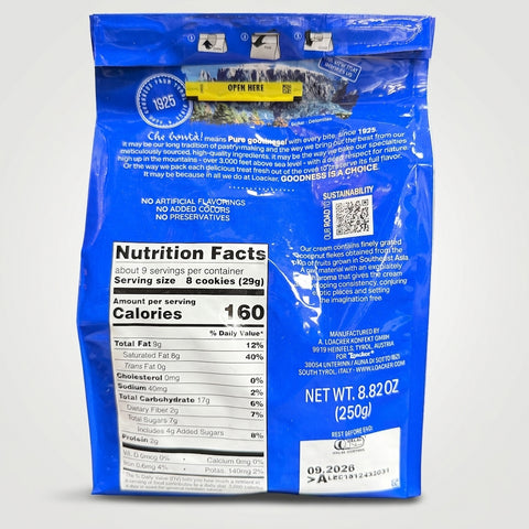 Loacker Quadratini Coconut Wafer Cookies 8.82 oz - Cream Filled