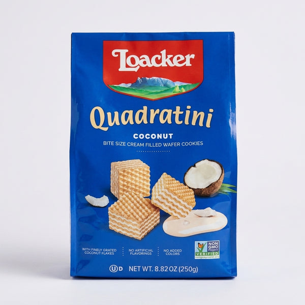 Loacker Quadratini Coconut Wafer Cookies 8.82 oz - Cream Filled