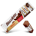 Biscolata Minis milk chocolate covered wafer snacks with 18 individually wrapped pieces