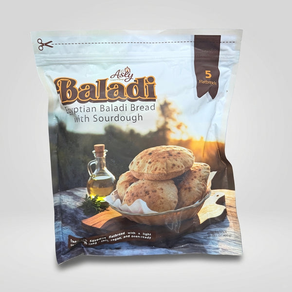 Asly Baladi Egyptian Flatbread with Sourdough 5ct - Authentic Frozen Bread