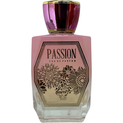 Close-up of the sophisticated design of PERFUME PASSION, a luxury perfume for women from Lattafa.
