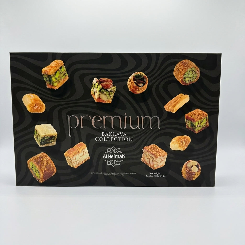Al Nejmah Premium Baklava Collection 17.63 oz - Authentic Assorted Sweets