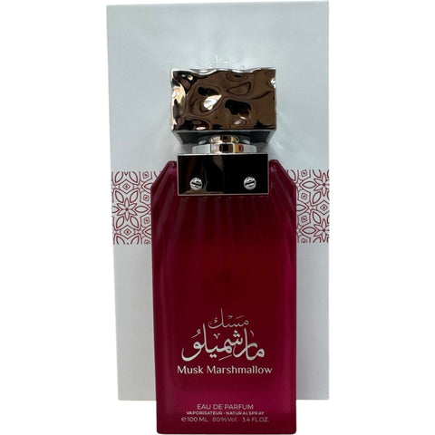 Close-up view of the Musk Marshmallow Perfume 100ml, highlighting the luxurious and inviting scent profile.