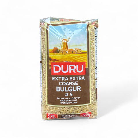DURU EXTRA EXTRA COARSE BULGUR 1K - #5 packaging showcasing the product's high quality and texture.