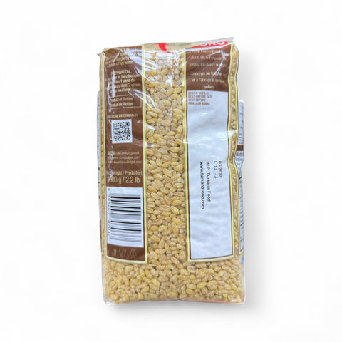 DURU EXTRA EXTRA COARSE BULGUR 1K - #5 displayed in a bowl to highlight its coarse grain texture, ideal for various recipes.