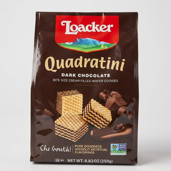 Loacker Quadratini Dark Chocolate 8.82oz - Italian Wafer Cookies