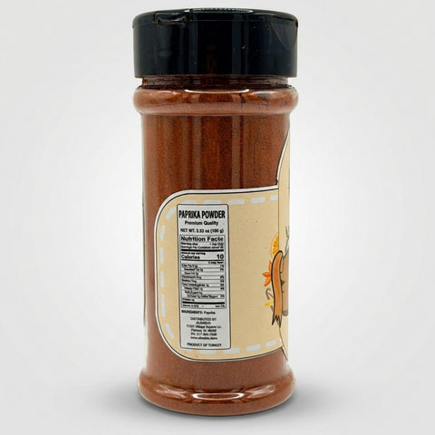 Close-up of Albasha Paprika, perfect for adding rich taste and vibrant color in gourmet meals.
