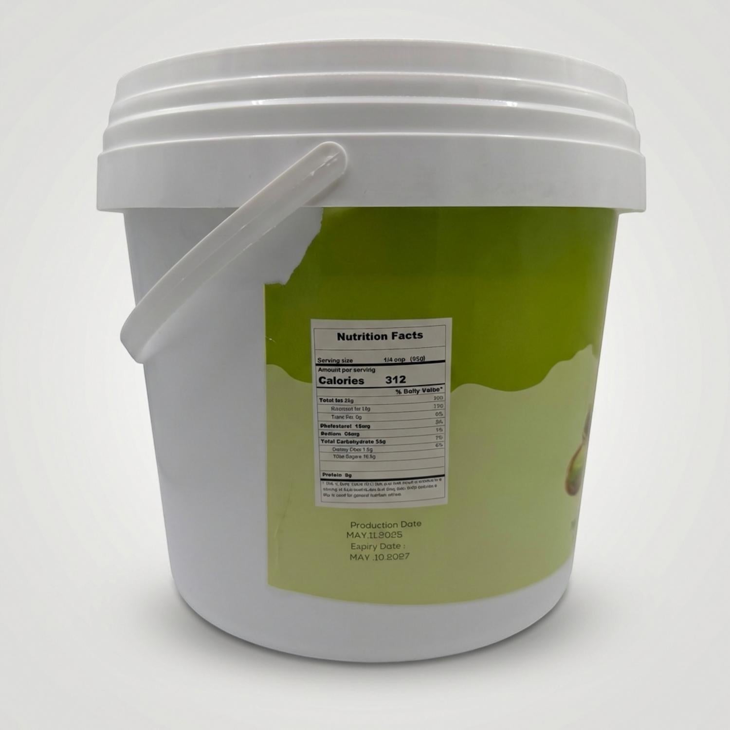 Pistachio Flavor Filling 11 lb — texture detail of authentic pistachio paste for baking