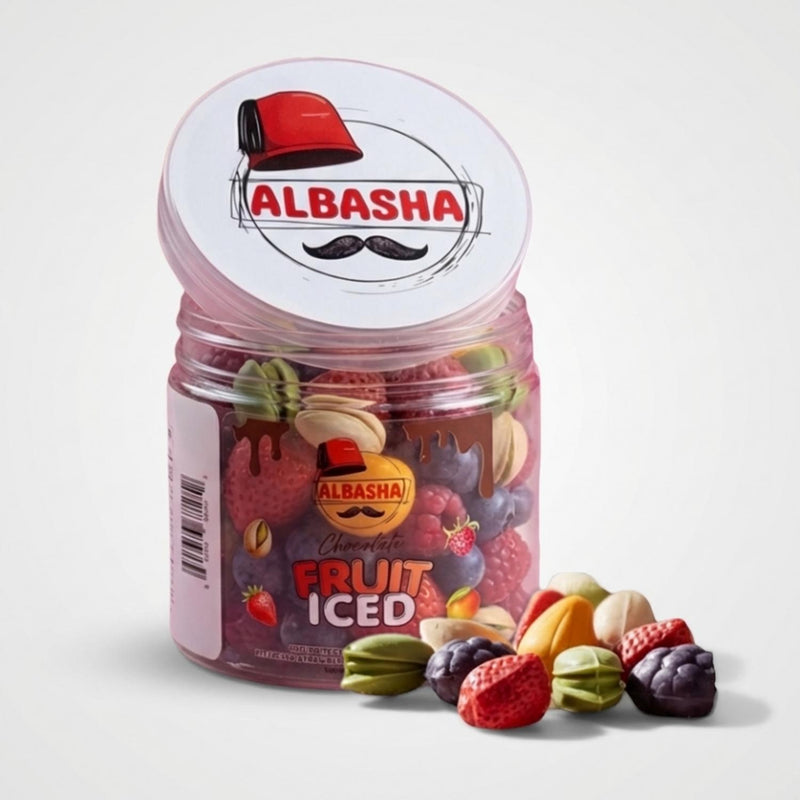 iced chocolate candy
premium fruit chocolate
gourmet chocolate with fruit
chocolate-covered fruit candy
fruit nut chocolate jar