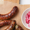 Delicious Lamb and Beef Sausage - Mergaz Halal by Brewer Livestock, ideal for summer barbecues or family breakfasts, showcasing handcrafted quality.