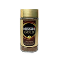 Nescafé Gold 200g instant coffee bottle with rich smooth blend of Arabica beans, chocolate, cream, and nut flavors.