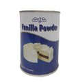 Noon Vanilla Powder canister with cake image and blue label