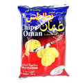 Oman Chilli Flavour Chips 150g bag featuring spicy chili seasoned potato chips, imported savory snack from Oman with bold taste