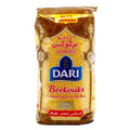 Package of Dari Berkouks couscous 1kg with Poids 0.0 kg label, ideal for stews and salads.
