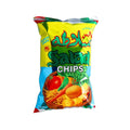 Salad Chips Big 75g potato chips packaging with vegetables illustration