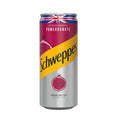 Schweppes pomegranate sparkling drink can 300ml with British flag design