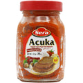 Sera Acuka Breakfast Spread jar with roasted red pepper, tomato, walnut, and garlic blend, 12 oz, spicy savory condiment.