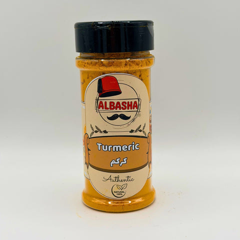 ALBASHA Premium Organic Turmeric Powder - a high-quality premium turmeric spice with rich color and texture.